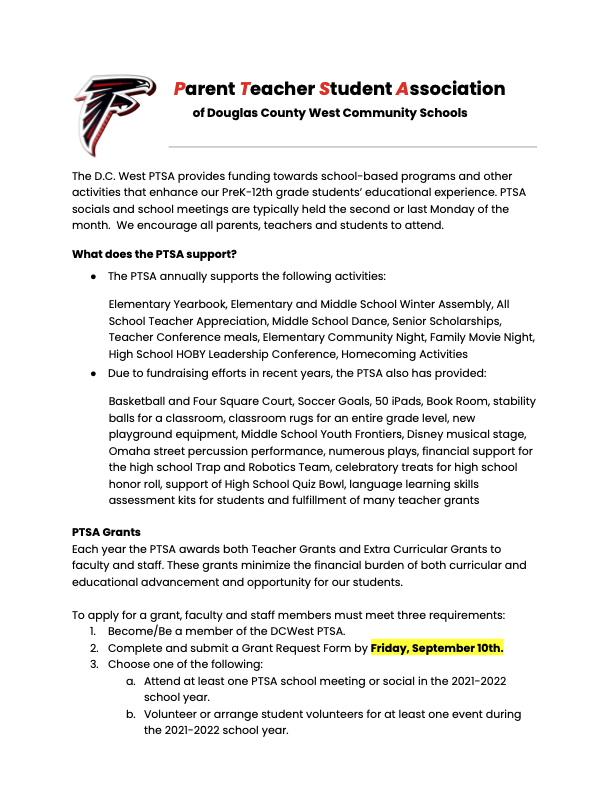 DC West Community Schools - PTSA